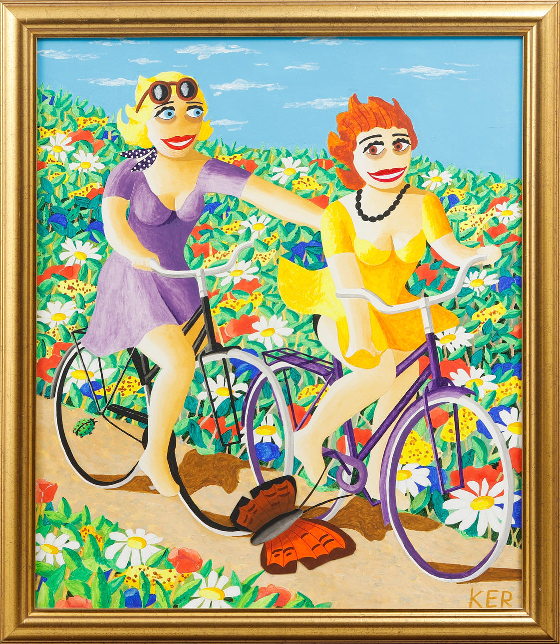 KARL-EINAR ROSQVIST. Cyclists, gouache, signed.