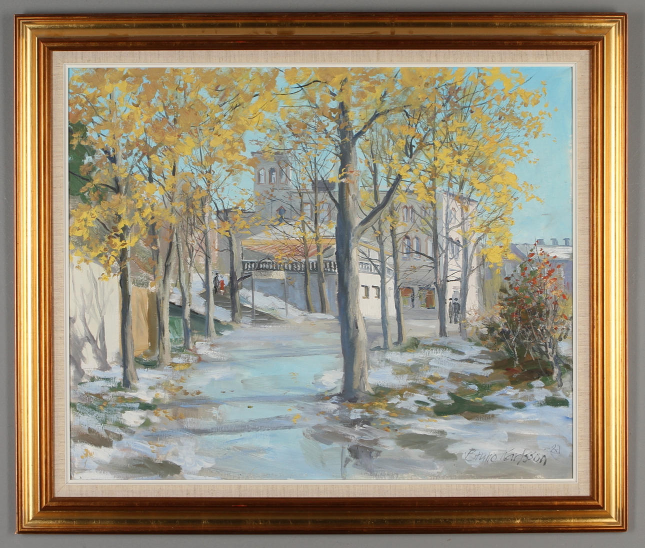 BRUNO KARLSSON. Stenvillan, olja på duk, signerad.