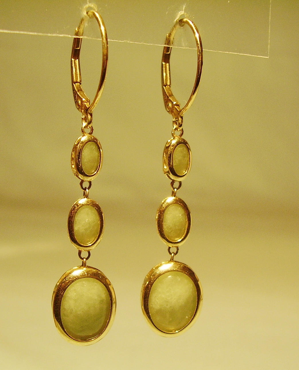 JADE CASCADE ÖRHÄNGEN silver 925 förgyll.