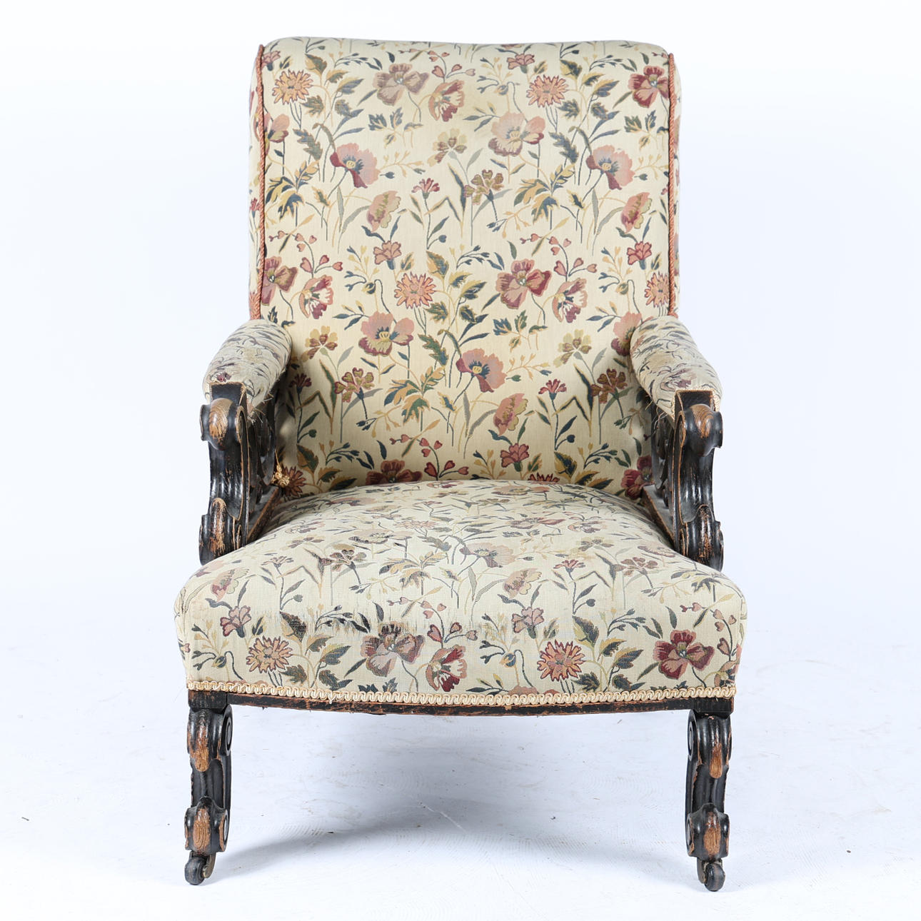 UN SILLÓN VICTORIANO DE ROBLE.