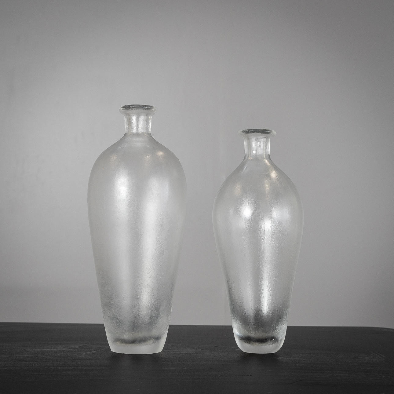 VASER, 2 stycken, Orrefors, frostat klarglas.