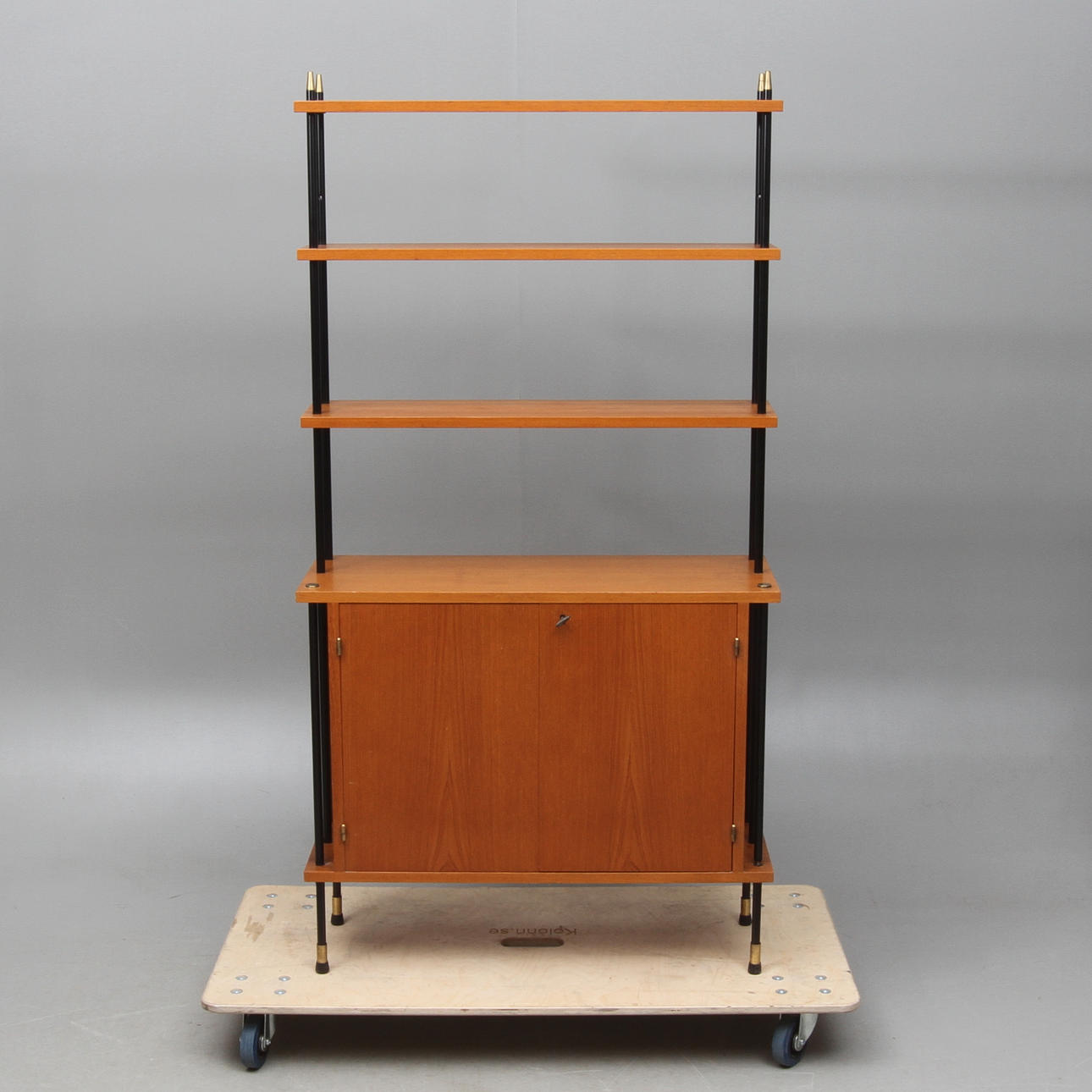 BOKHYLLA, teakfanér, 1950/60-tal.