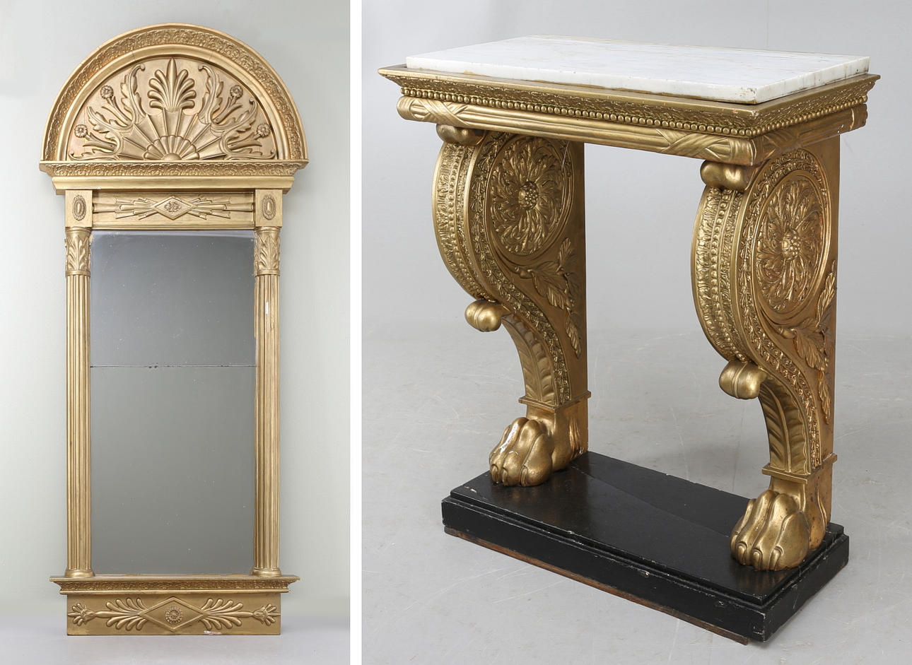 SPEGEL med KONSOLLBORD,empire 1820-tal.