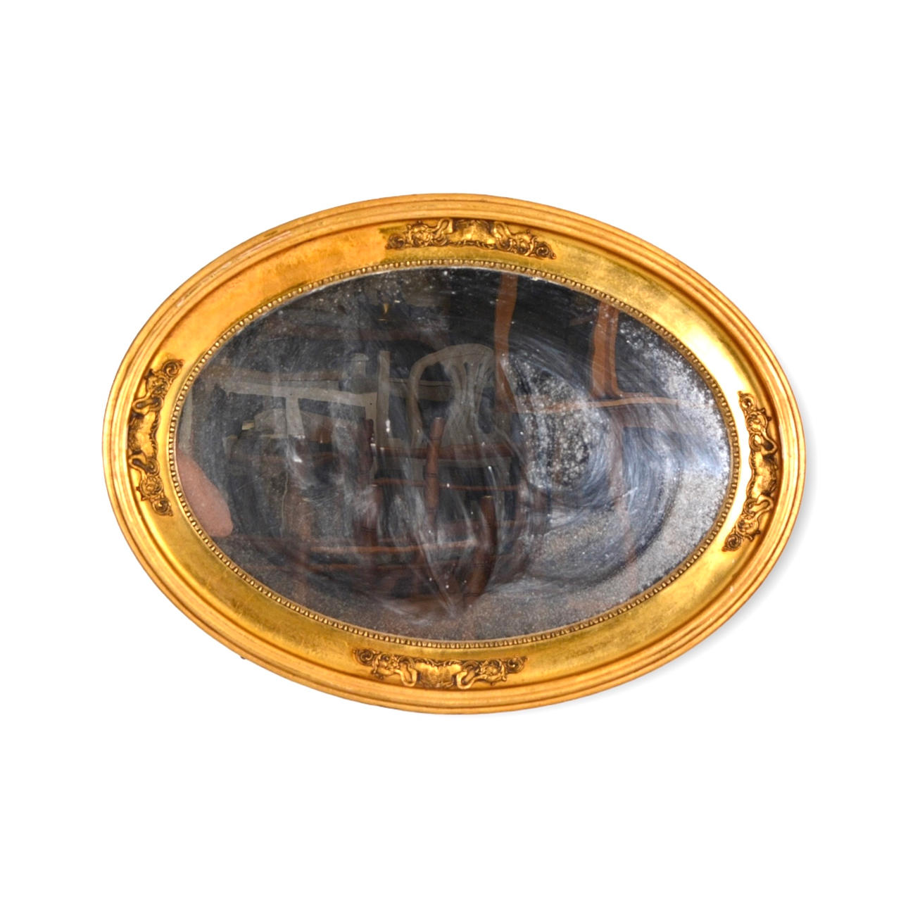 SPEGEL, oval, 1900-talets mitt.