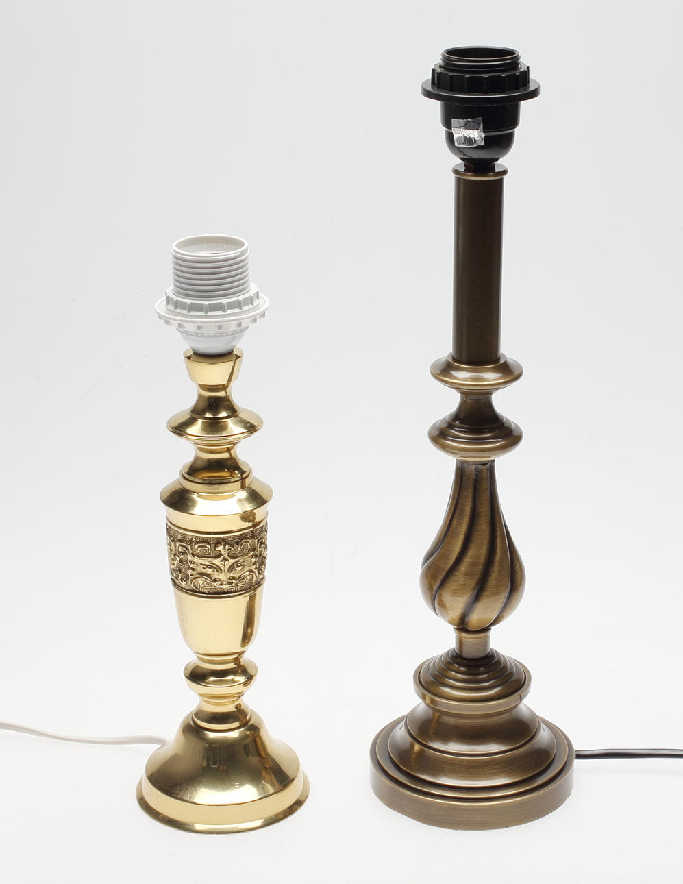 BORDSLAMPOR, 2 st, mässing, 19/2000-tal.