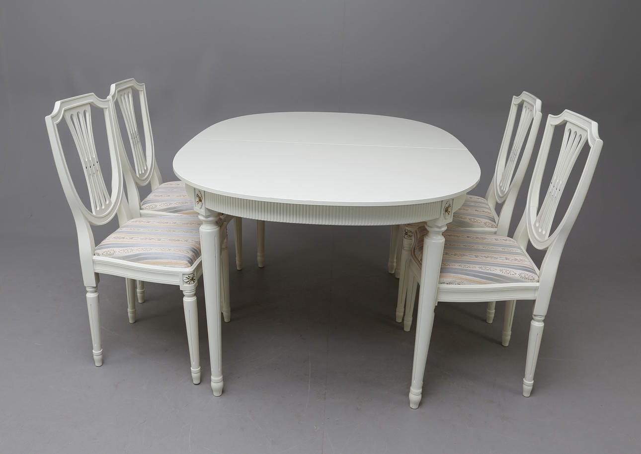 MATSALSMÖBEL, 6 delar, gustaviansk stil, 1900-tal.