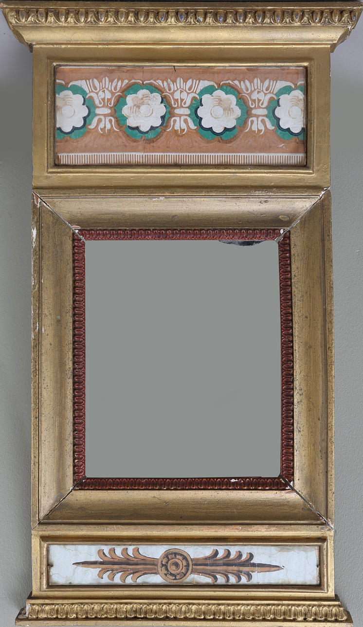 SPEGEL, Gustaviansk, Stämplad med Linköpings stads hallstämpel à tergo, tidigt 1800-tal.