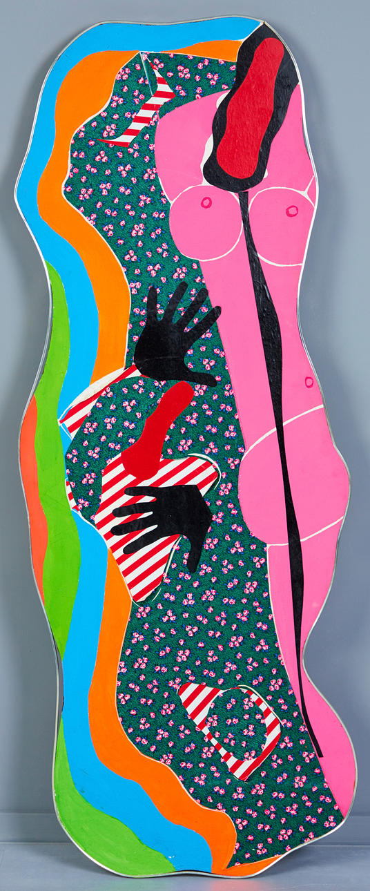 Ukendt kunstner, collage/maleri, Uden titel, 1968.