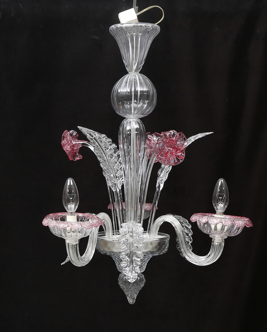 TAKKRONA, glas, venetiansk, Murano, 1950/60-tal, höjd ca. 65 cm.