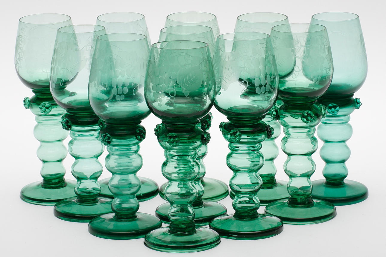 VITVINSGLAS, sk remmare, 11 st, 1900-tal.