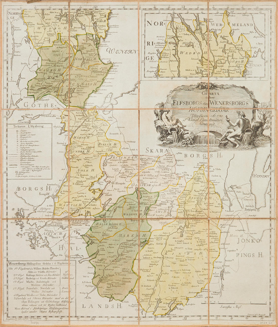 LANTMÄTERIKARTA, ÄLVSBORG, 1781.