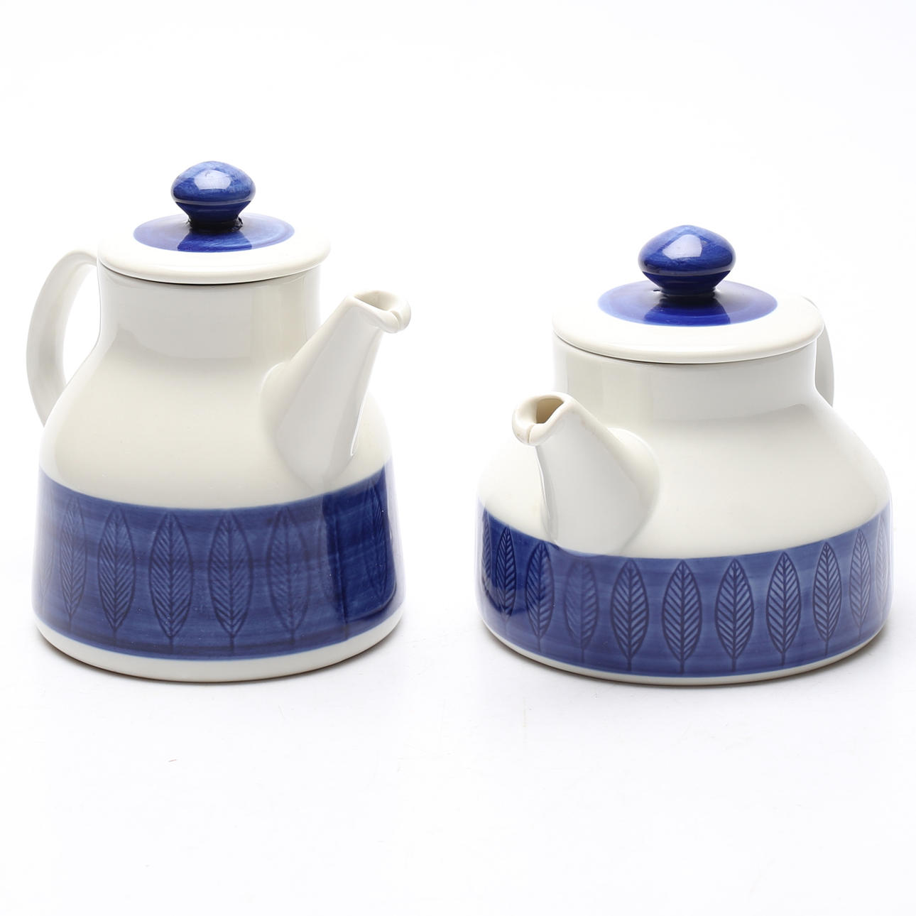 HERTHA BENGTSON. Tetera y cafetera, azul Koka, Rörstrand.