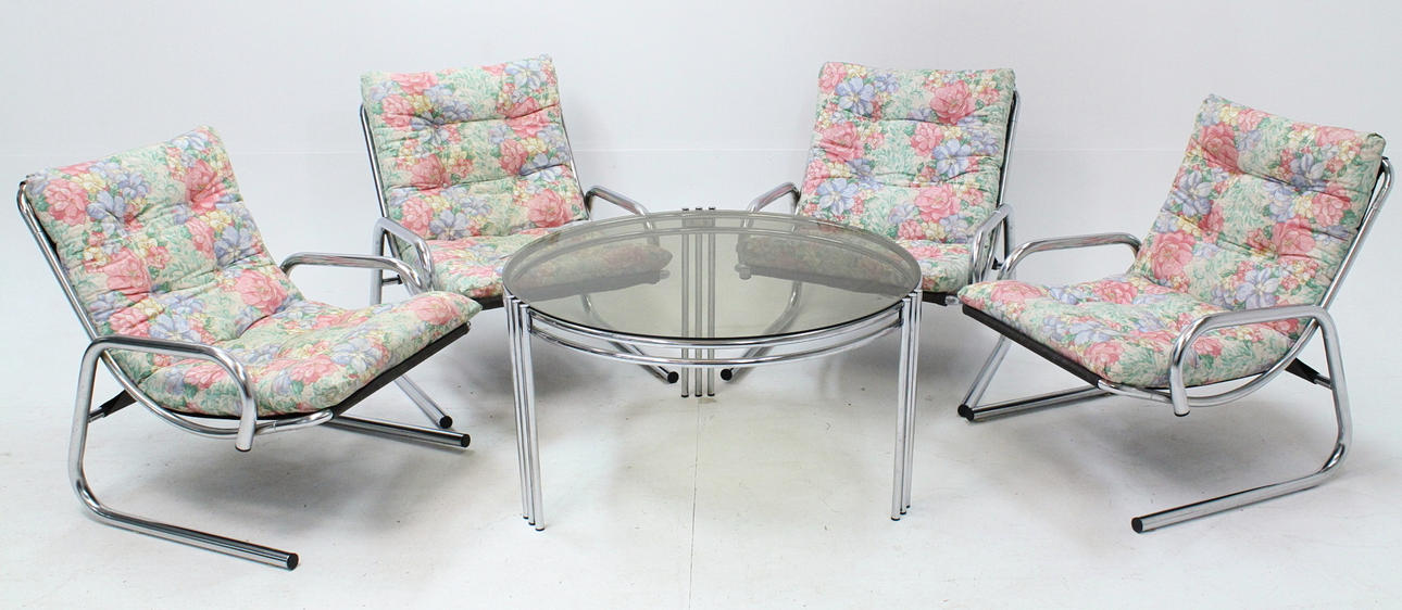 SITTGRUPP, stålrör, 5 delar.