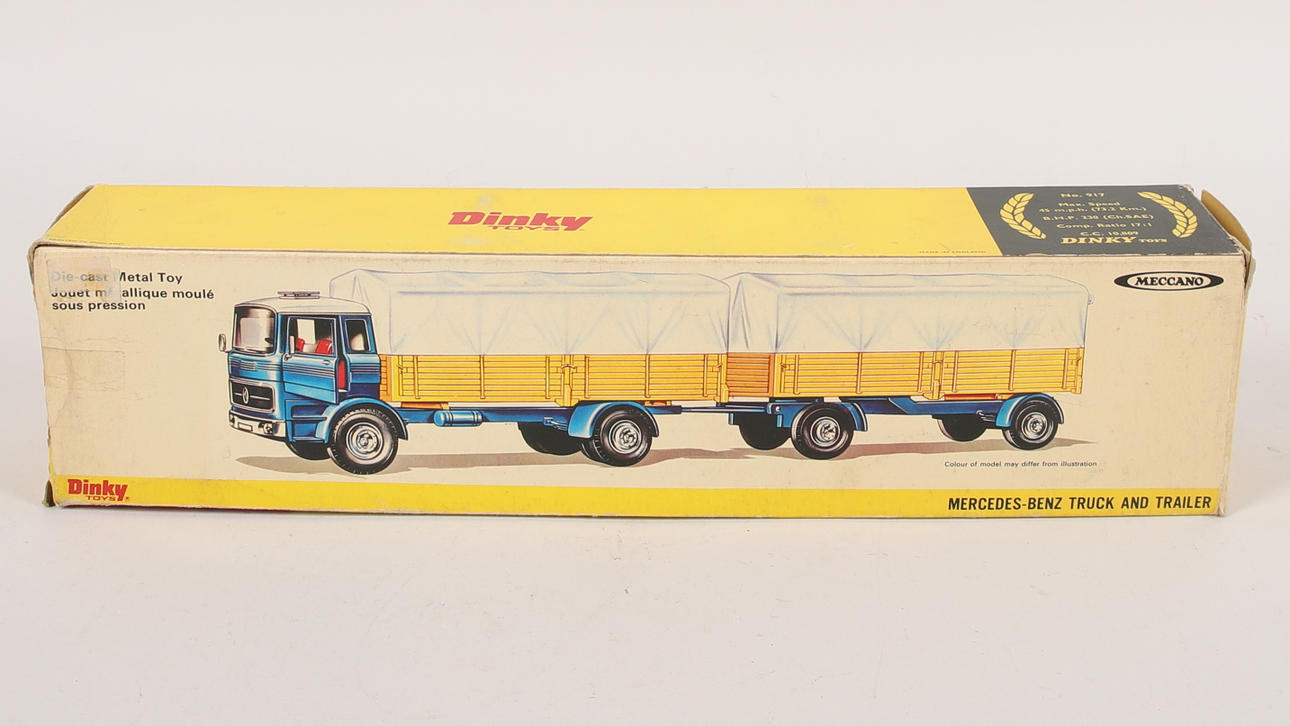 大型 dinkytoys Mercedes Benz Truck&Trailer TOY TRUCK, “Mercedes-Benz Truck and Trailer”, Dinky Toys, England
