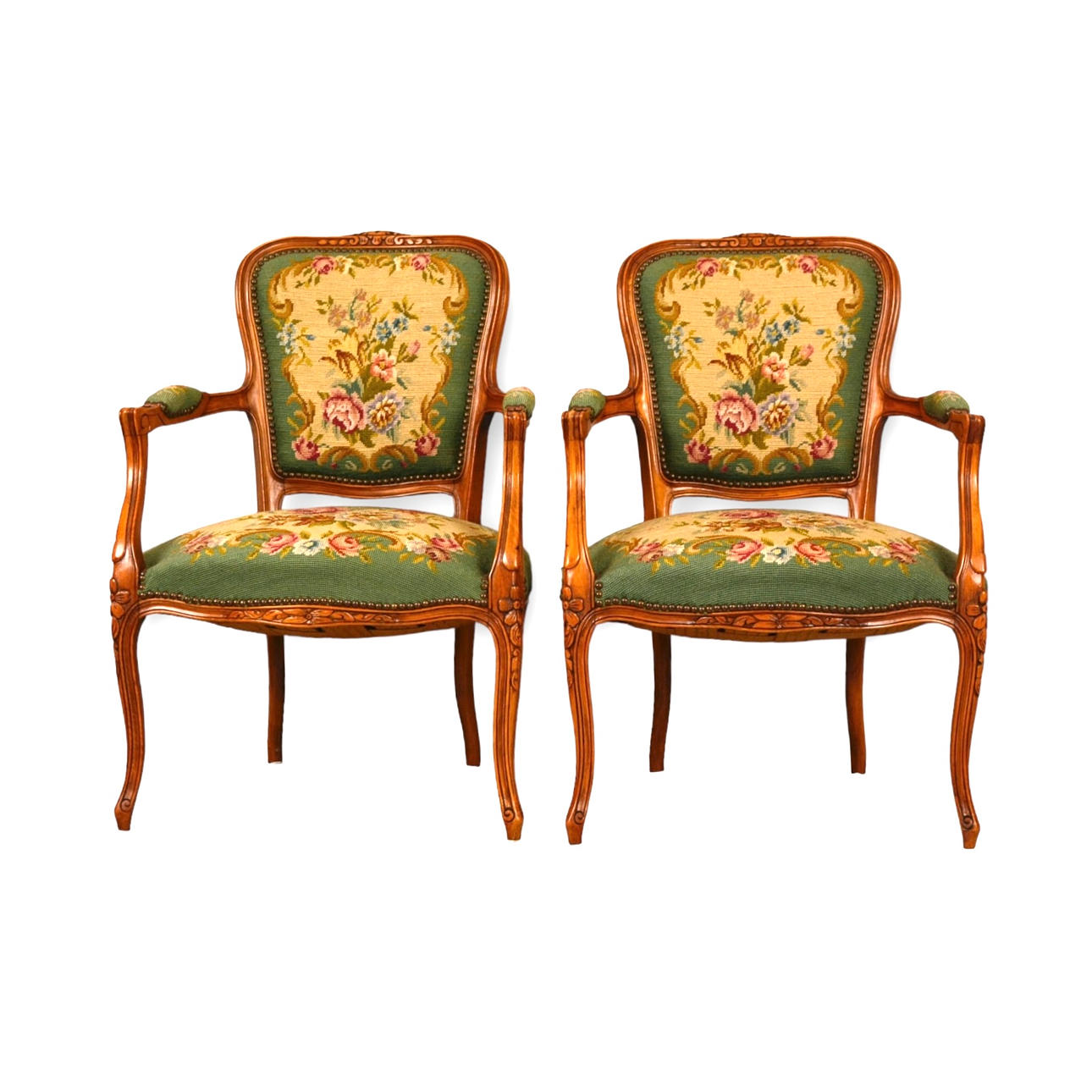 KARMSTOLAR, 2 ST. Rokoko still.