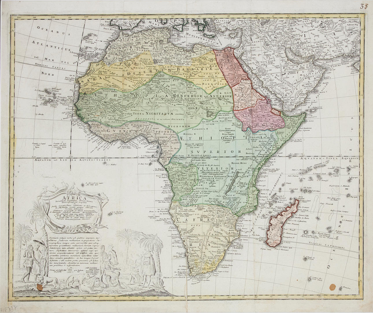 KORT OVER AFRIKA AF HAAS, ca 1750.