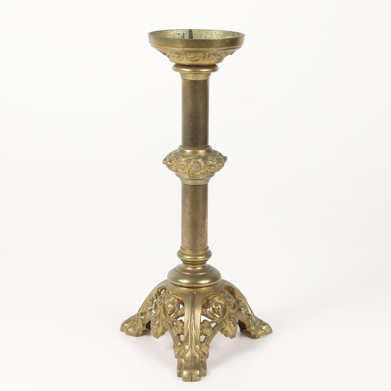 A brass candlestick, rococo style, 1800/20th century.