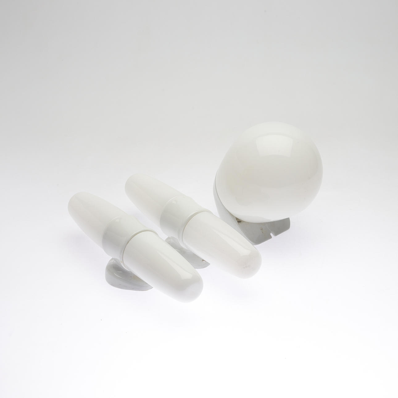 BATHROOM LIGHTS, 3 pcs, wall lights. 20th century.