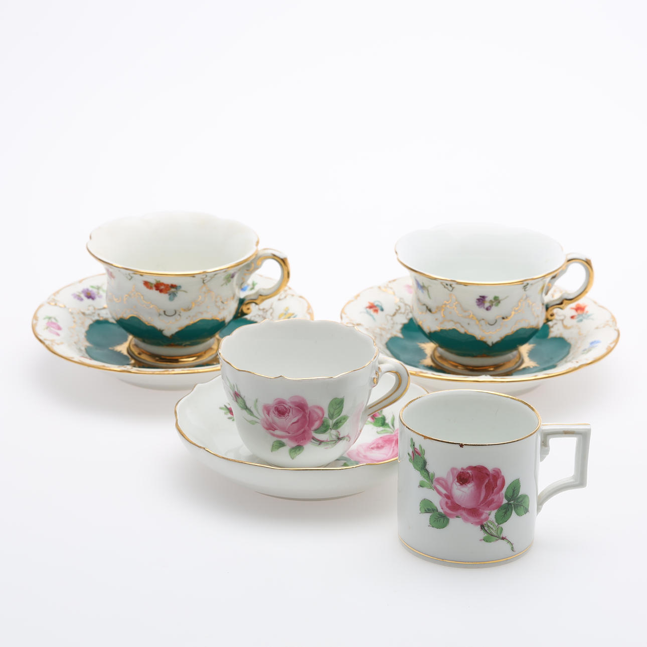 KAFFEE- UND MOKKATASSEN 4 Stück Meissen.