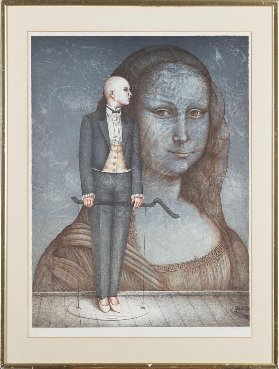 BERT-JOHNNY NILSSON. color lithograph, composition with woman, signed b Johnny Nilsson and numbered 19/125.