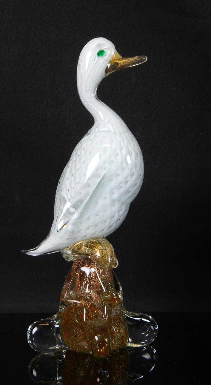 FIGURIN, fågel, glas, Murano.