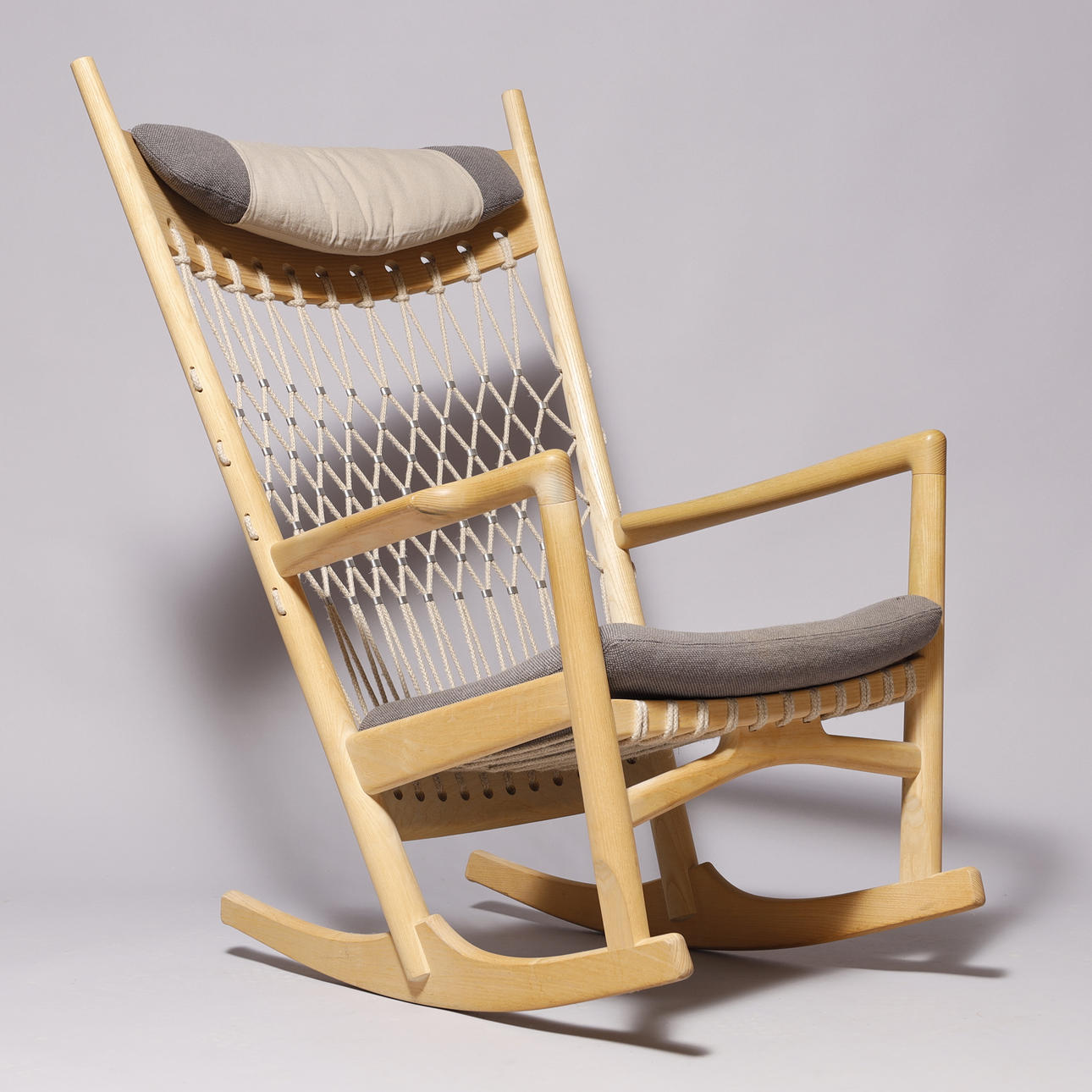 HANS J WEGNER. “PP 124” rocking chair, solid ash frame, seat and back ...