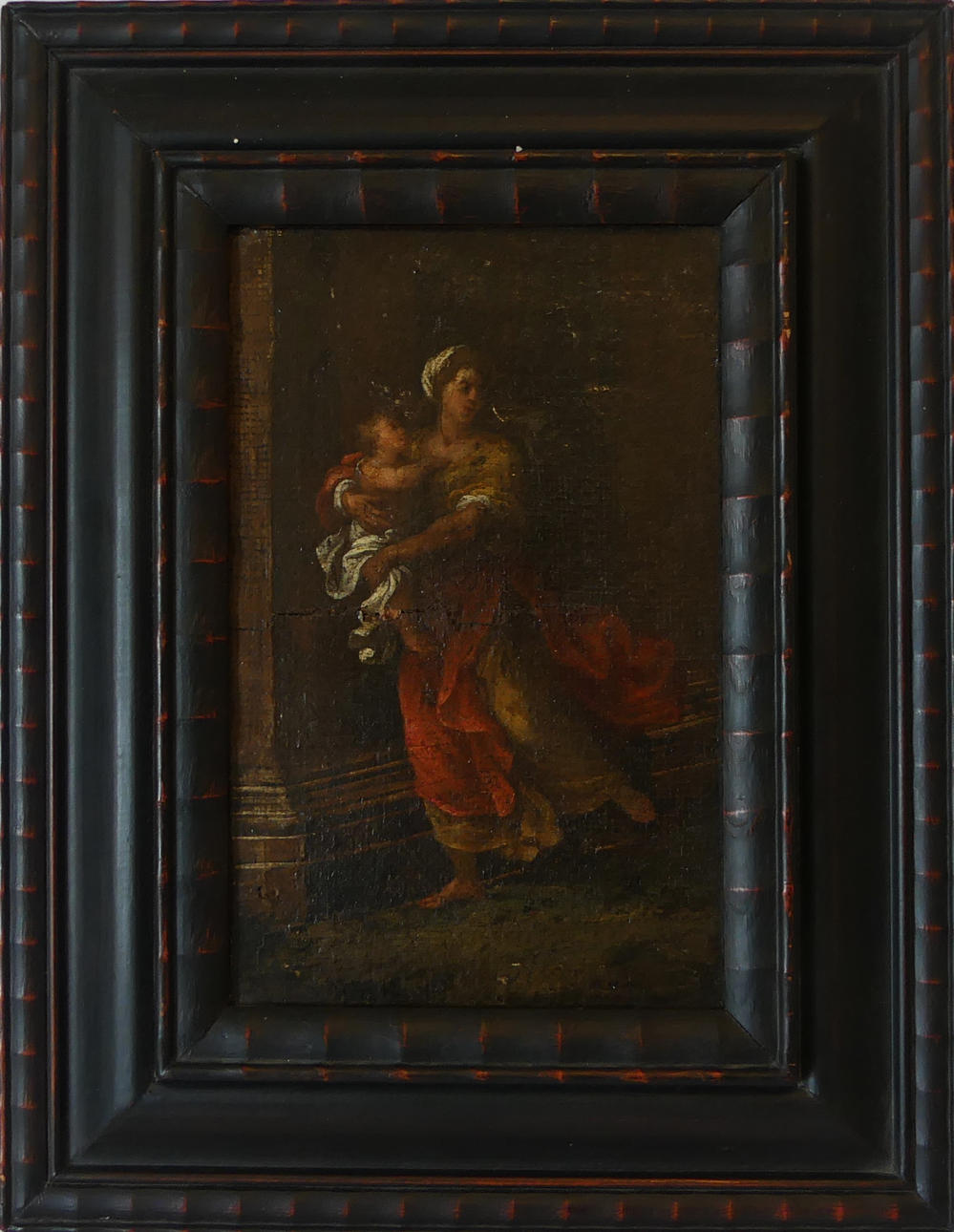 Ölgemälde, „Frau mit Kind“, 18. Jahrhundert.