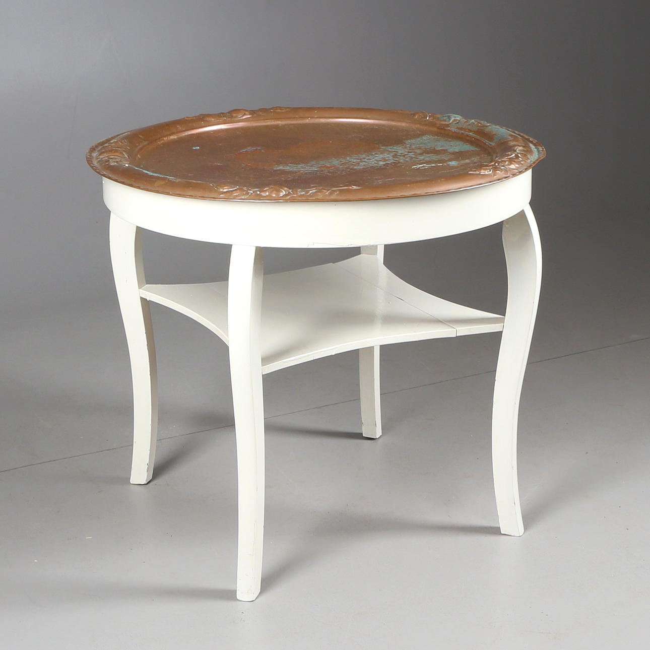 RÖKBORD, rokokostil, trä med kopparbricka, 1900-tal.