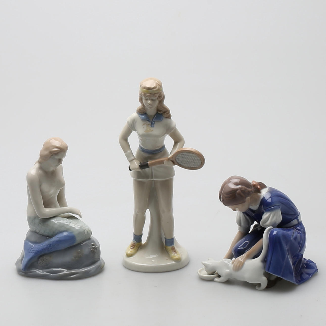 FIGURINER, 3 st, porslin. Bl.a Bing & Gröndal.