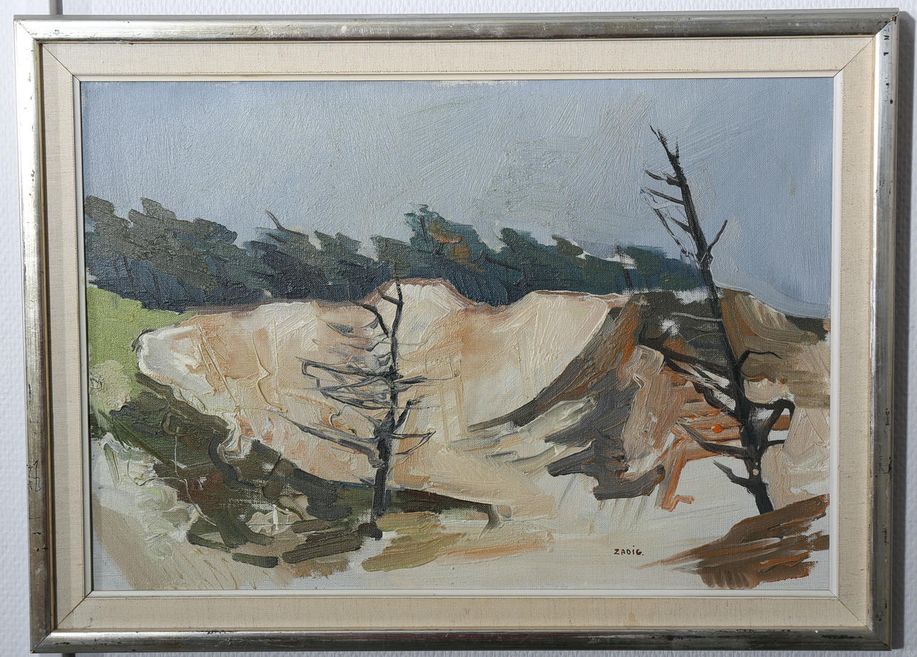 JACQUES ZADIG. Olja på duk, Sanddyner, signerad Zadig.