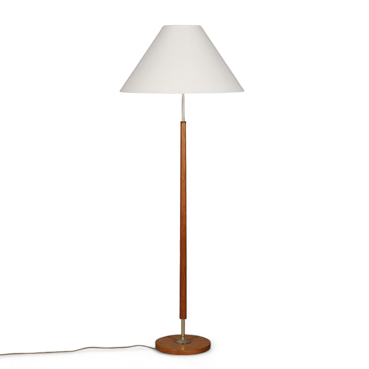 Stehlampe aus Teakholz, 20. Jahrhundert.