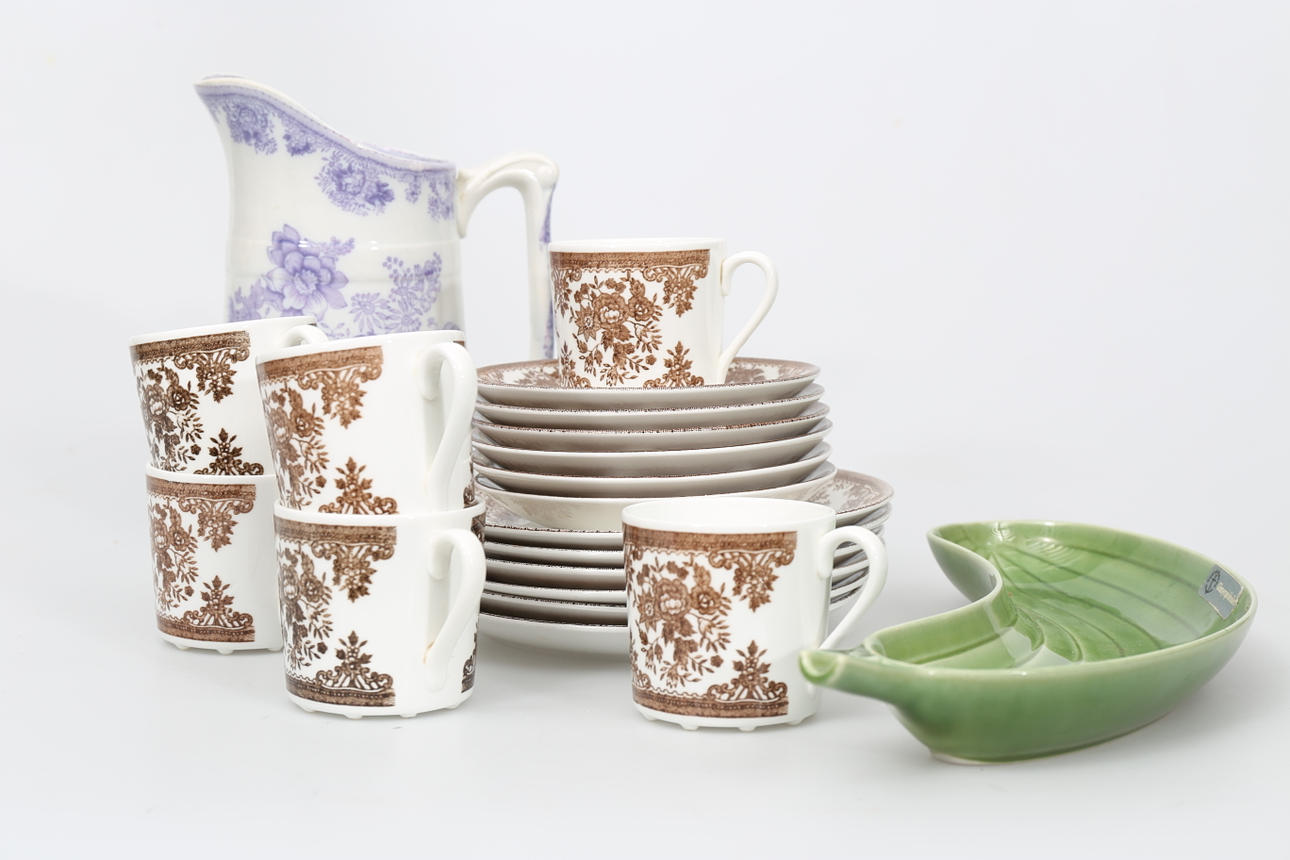 SERVISDELAR, porslin, 20 delar, bland annat Gustavsberg.