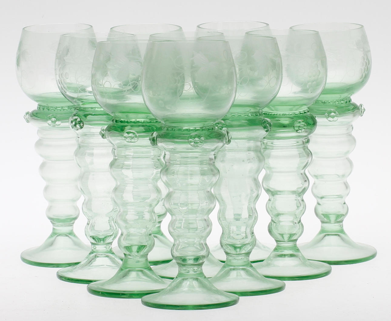 VITVINSGLAS, 10 st, sk remmare, 1900-tal.