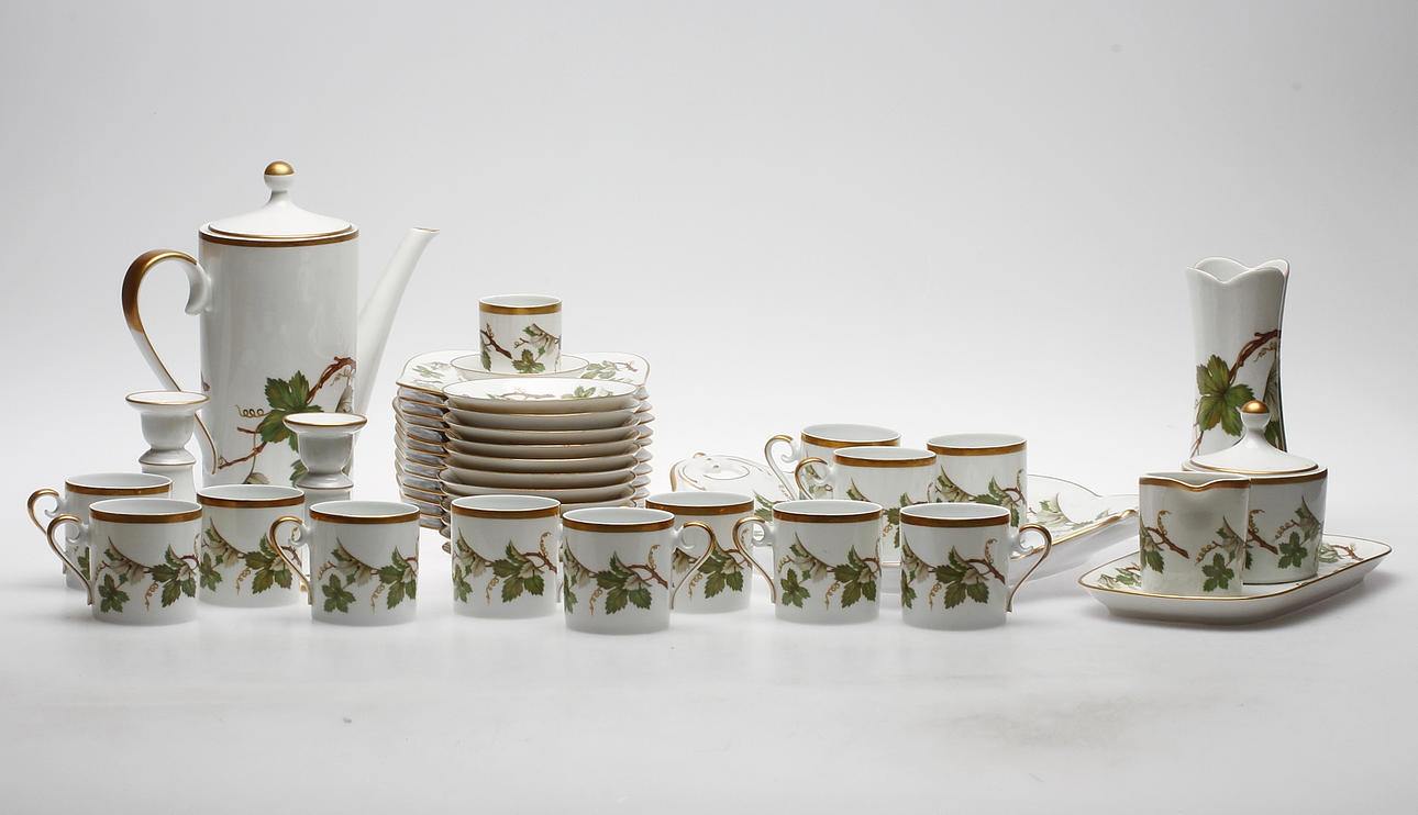 KAFFESERVIS, 34 delar, hackefors, vinranka.