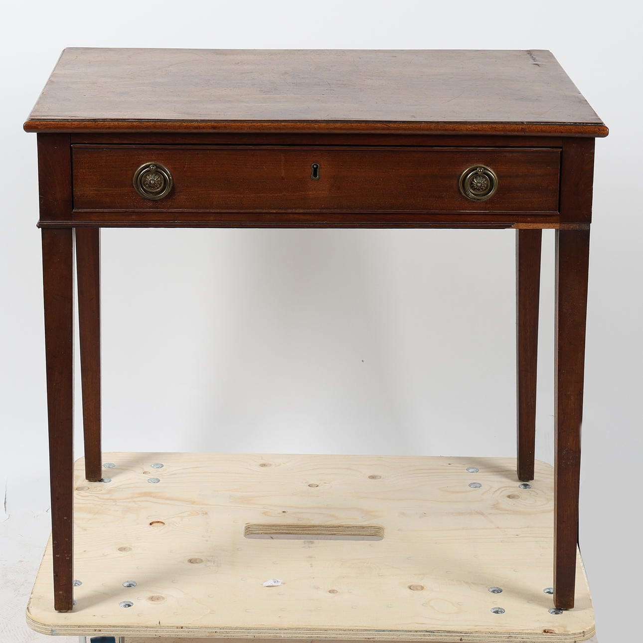 GEORGE III MAHOGANY SIDE TABLE.
