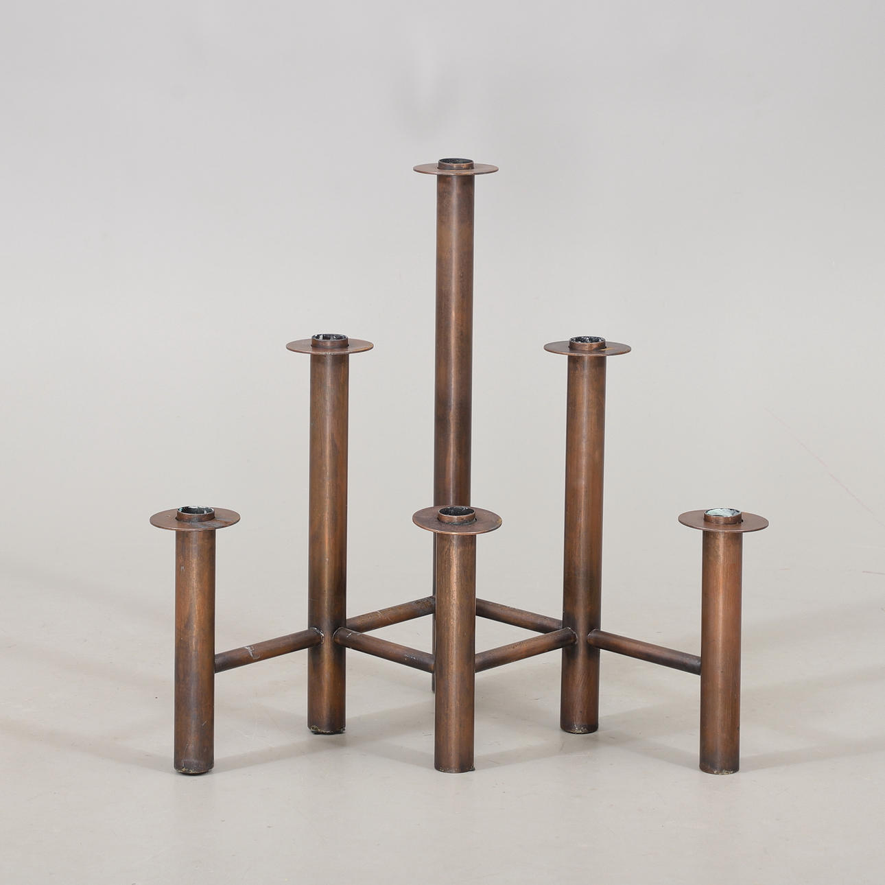 FLOOR CANDLE HOLDER, copper, industrial style.