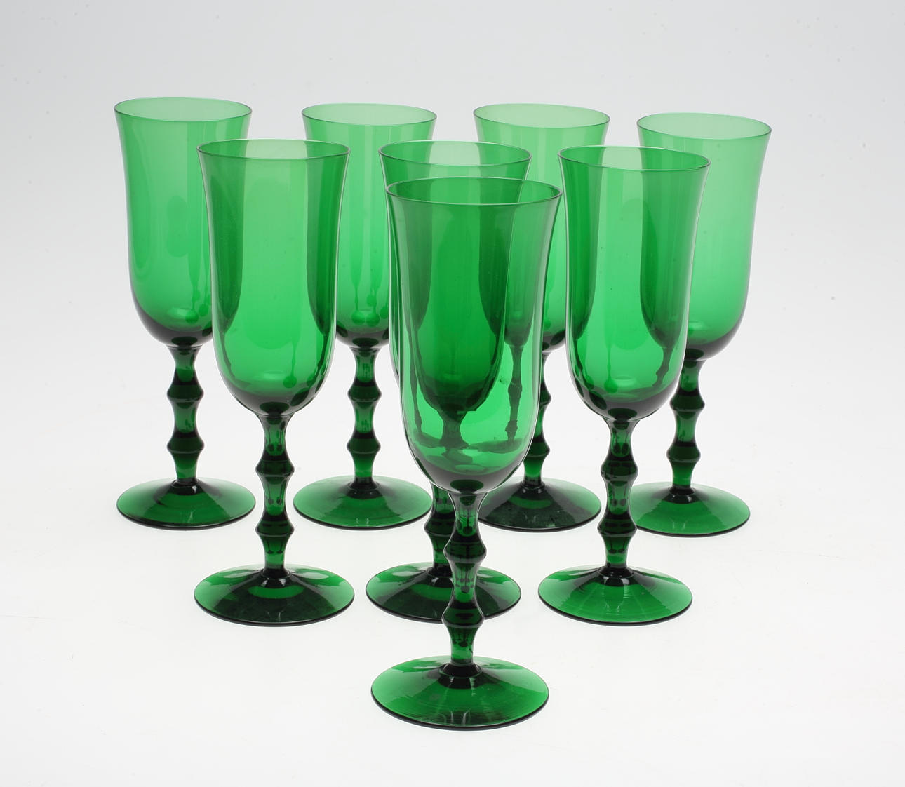 SIMON GATE. Champagneglas, 8 st, "Salut", 1900-tal.