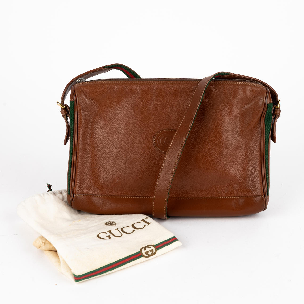 GUCCI. Handväska, läder, 1970-tal.