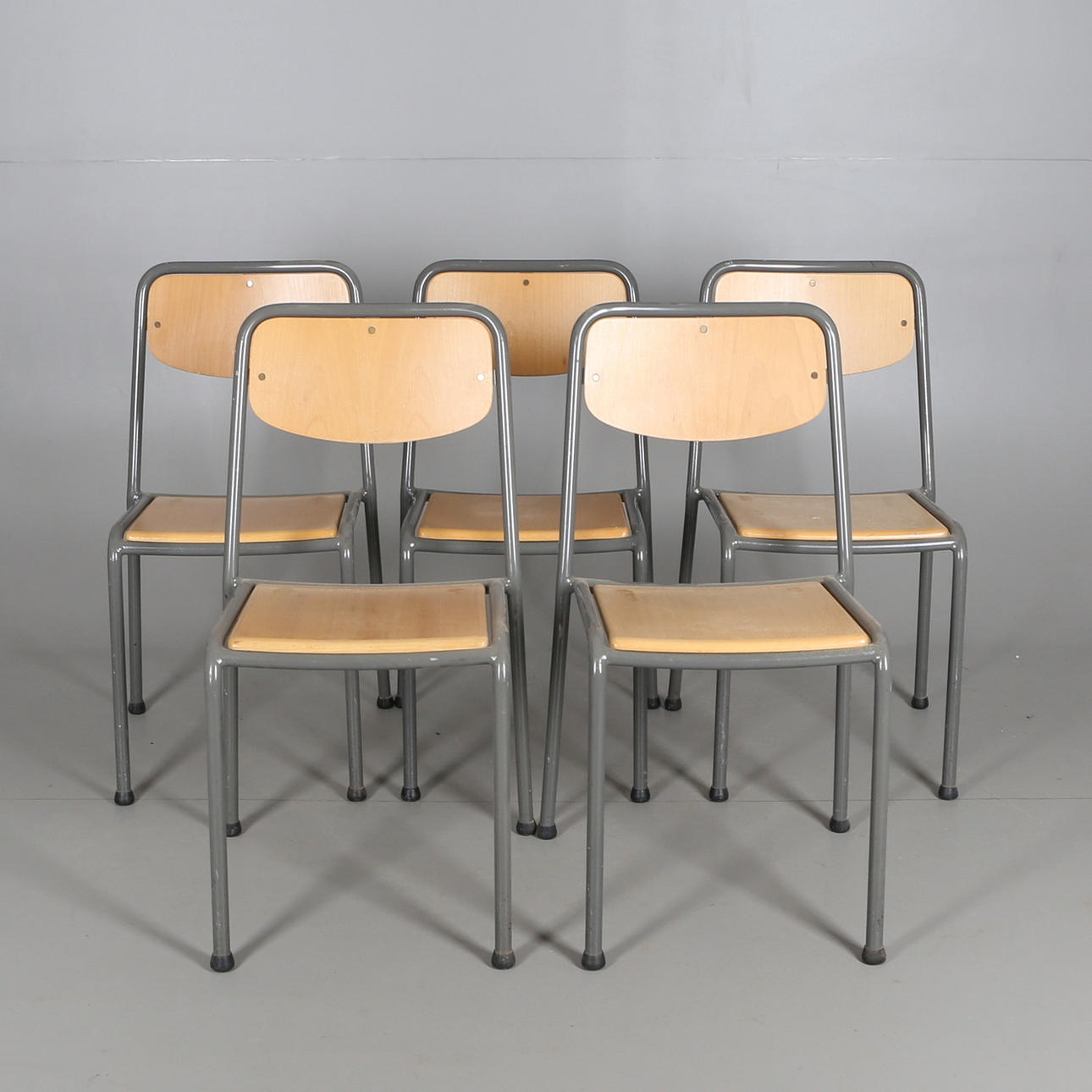 STOLAR, 10 st, Aktiebolaget Athena, Ystad, trä/metall, 1960/70-tal.