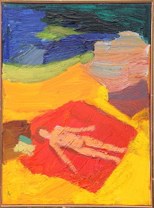 ERIK HÖGLUND. TILLSKRIVEN. TAVLA, olja duk, signerad á tergo Erik Höglund 1994, Reseminnen Patmos.