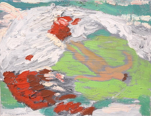 ERIK HÖGLUND. TAVLA, olja duk, signerad á tergo Erik Höglund -85, Badvik Patmos.