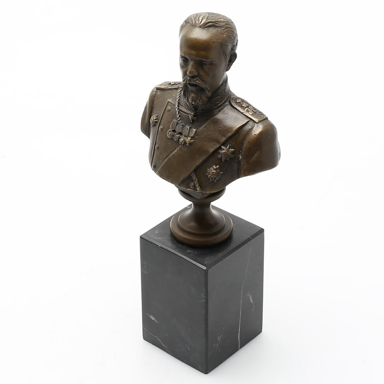 BYST i brons, möjligen Nicolai II, senare gjutning, märkt Romanov.