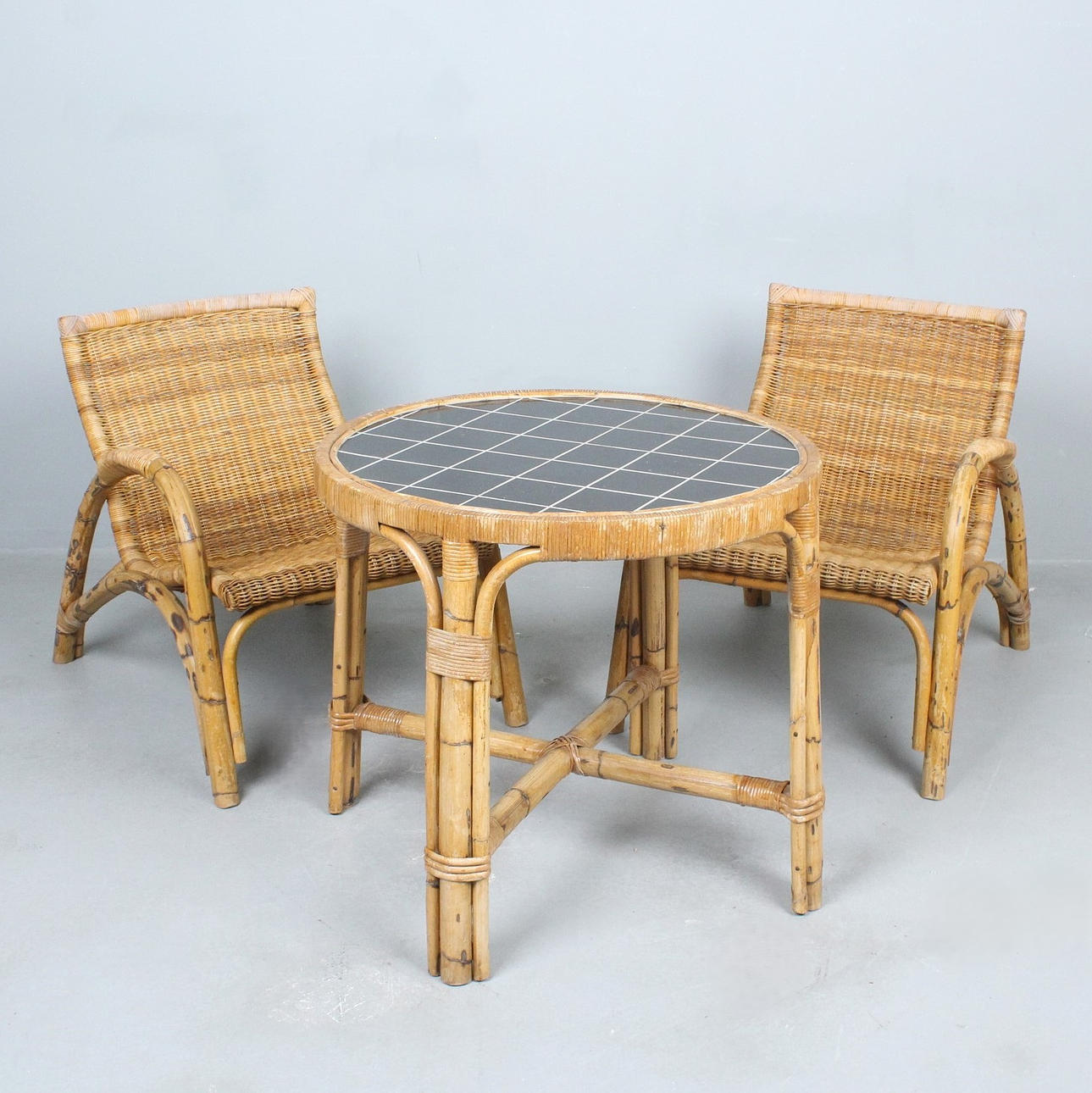 ARCO. Sittset i rotting och bambu, 1960-tal.