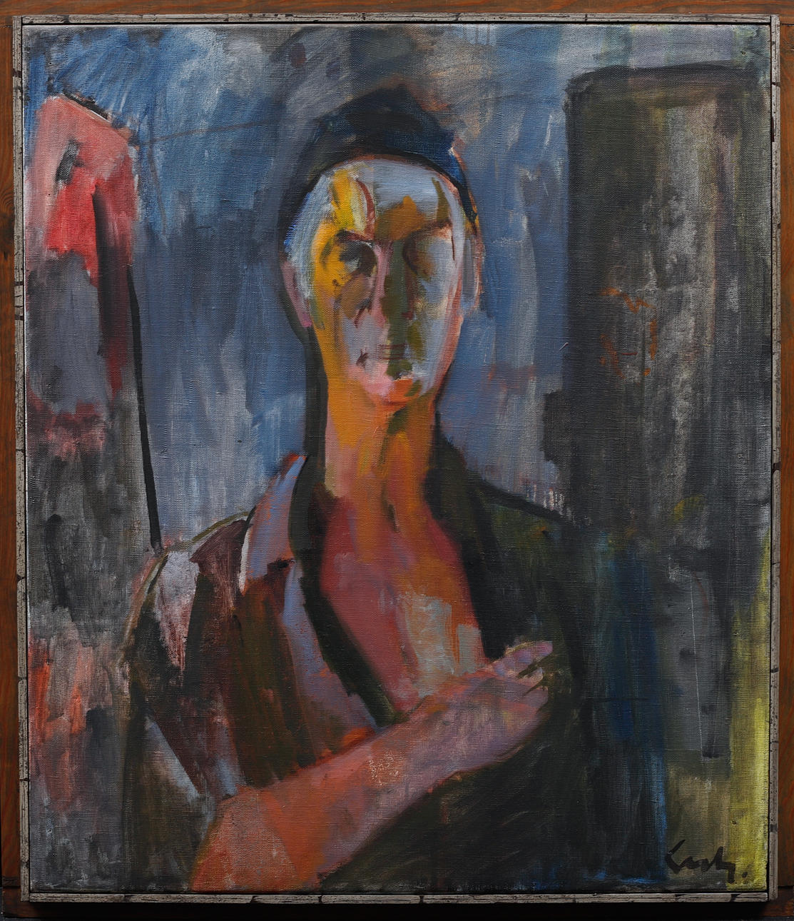 GERHARD LUNDBERG. “Self-portrait”, oil on canvas, signed.