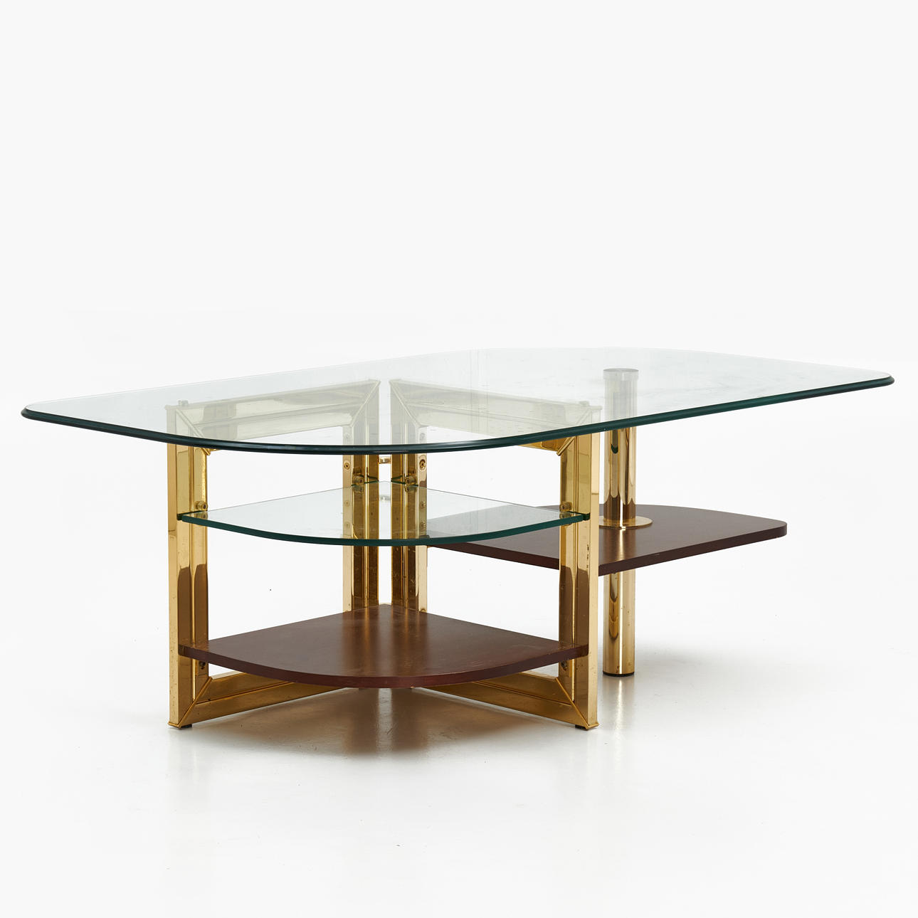 COFFEE TABLE, with glass top, 19/2000's.