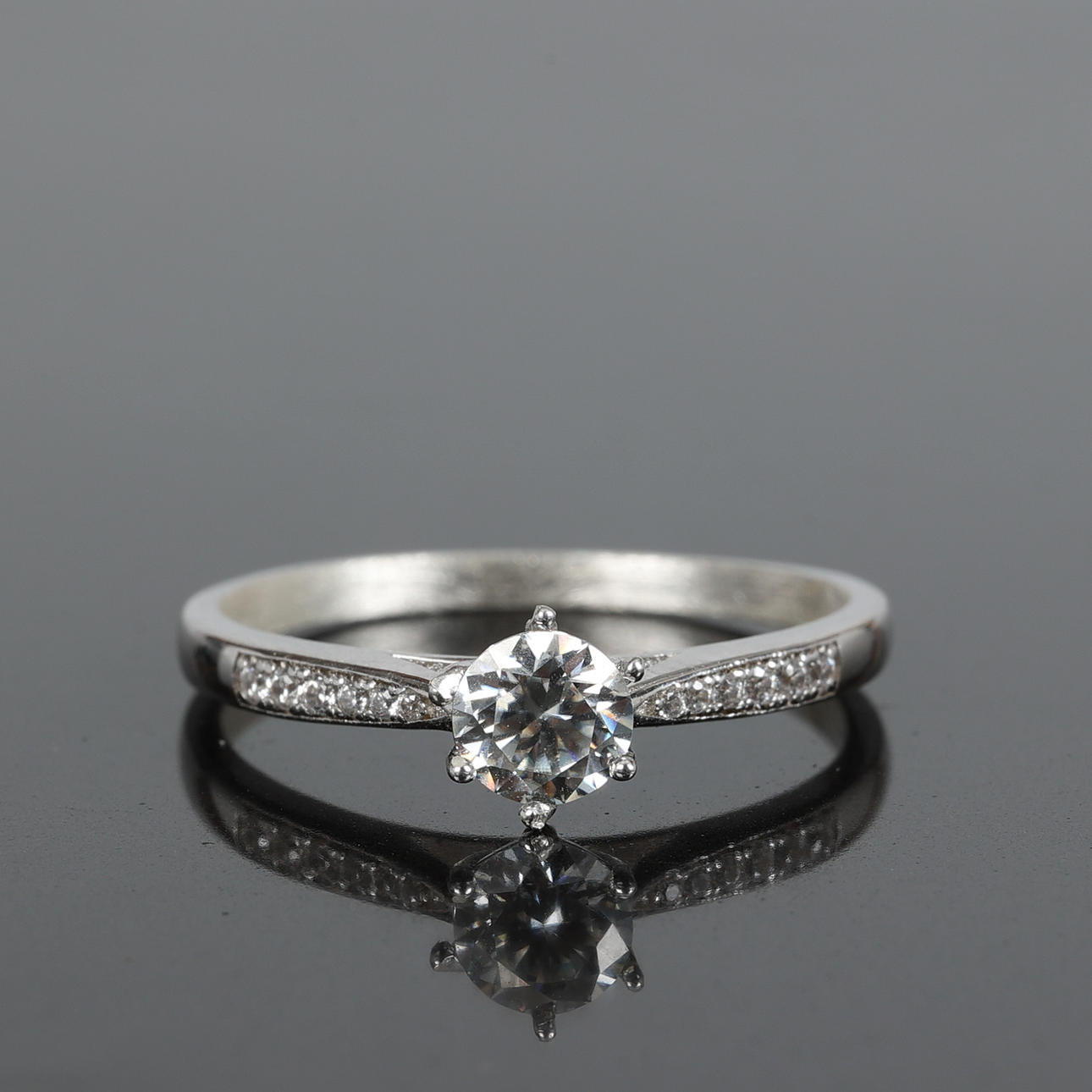 RING, Silver, labbodlad diamant 0,50 ct.