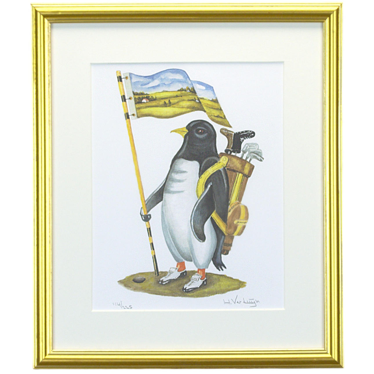 HANS VERDUIJN. Lithograph, 114/225, “The Golfer”, signed.