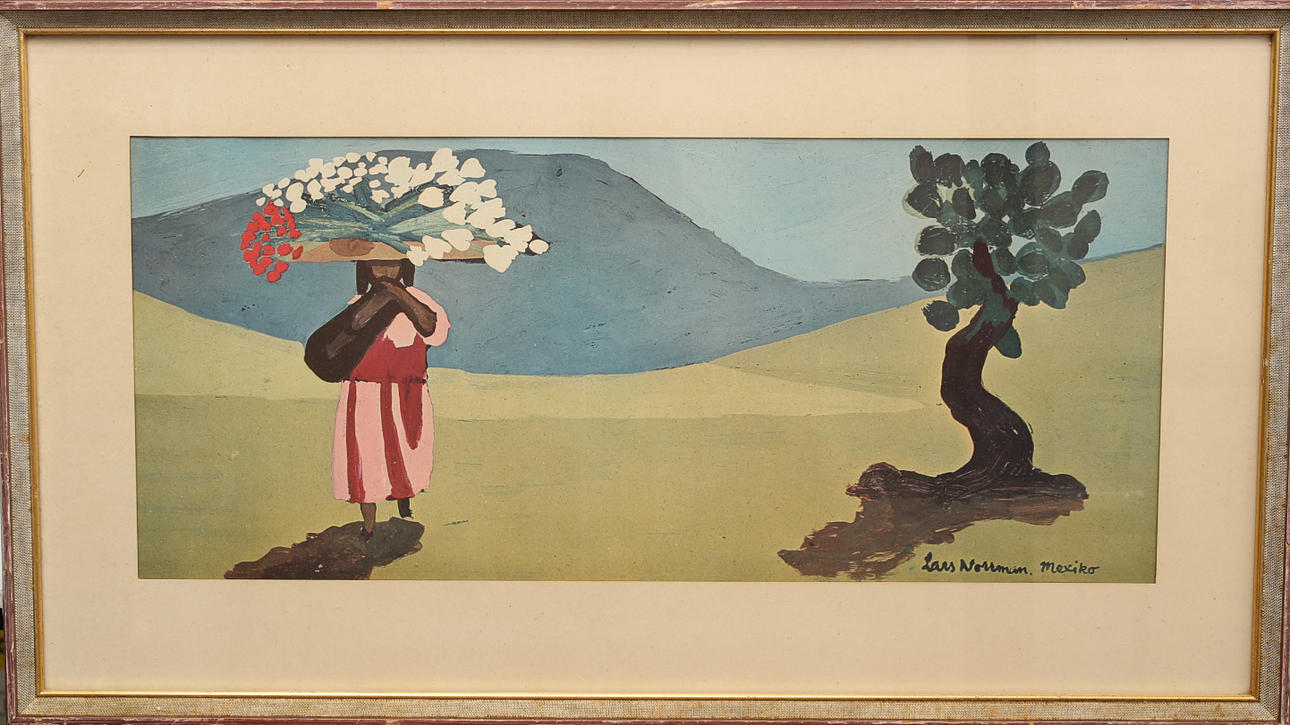 LARS NORRMAN. litografi, "Mexico", trycksignerad.