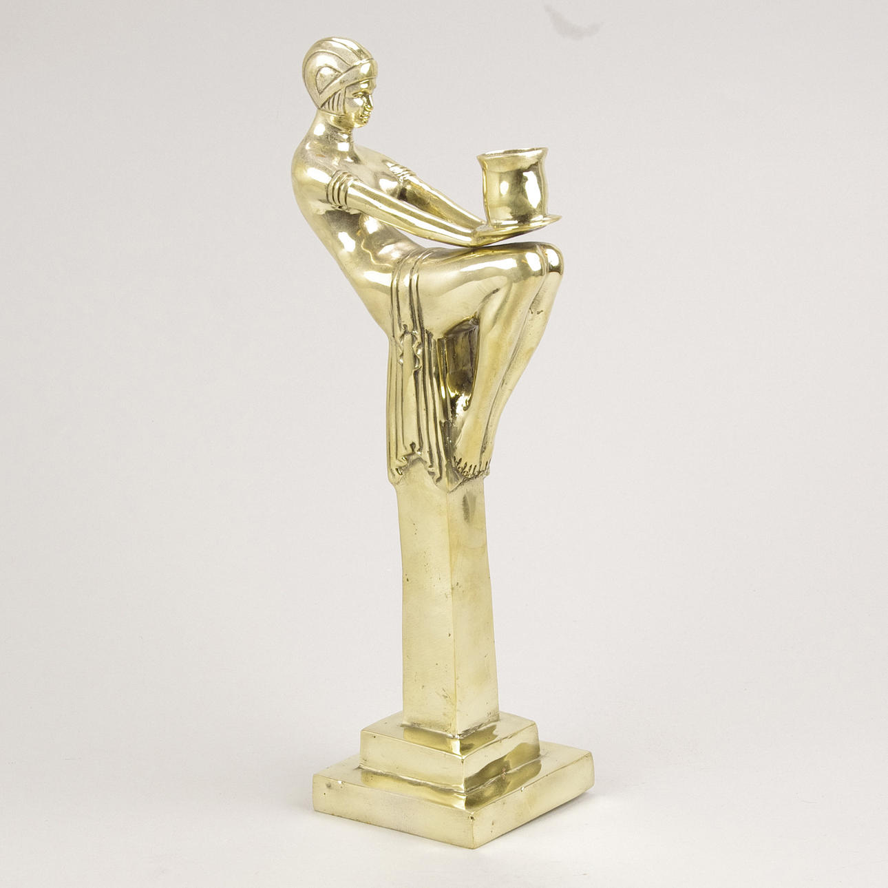 LJUSSTAKE, förgylld brons, Art Decostil.