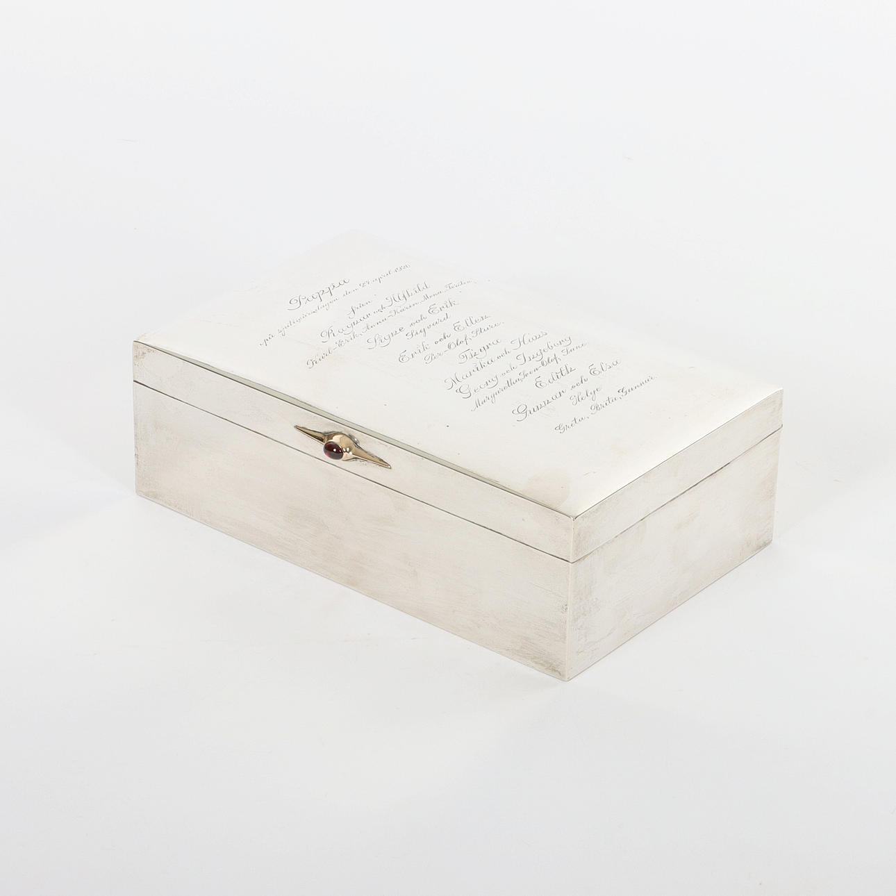 CIGAR BOX, SILVER, CG Hallberg, 1914.